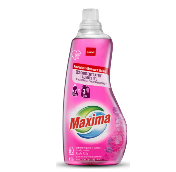 Sano Maxima Power Gel 2X  1.5 L - Detergentul Gel Maxima pentru rufe  acum de doua ori mai concentrat